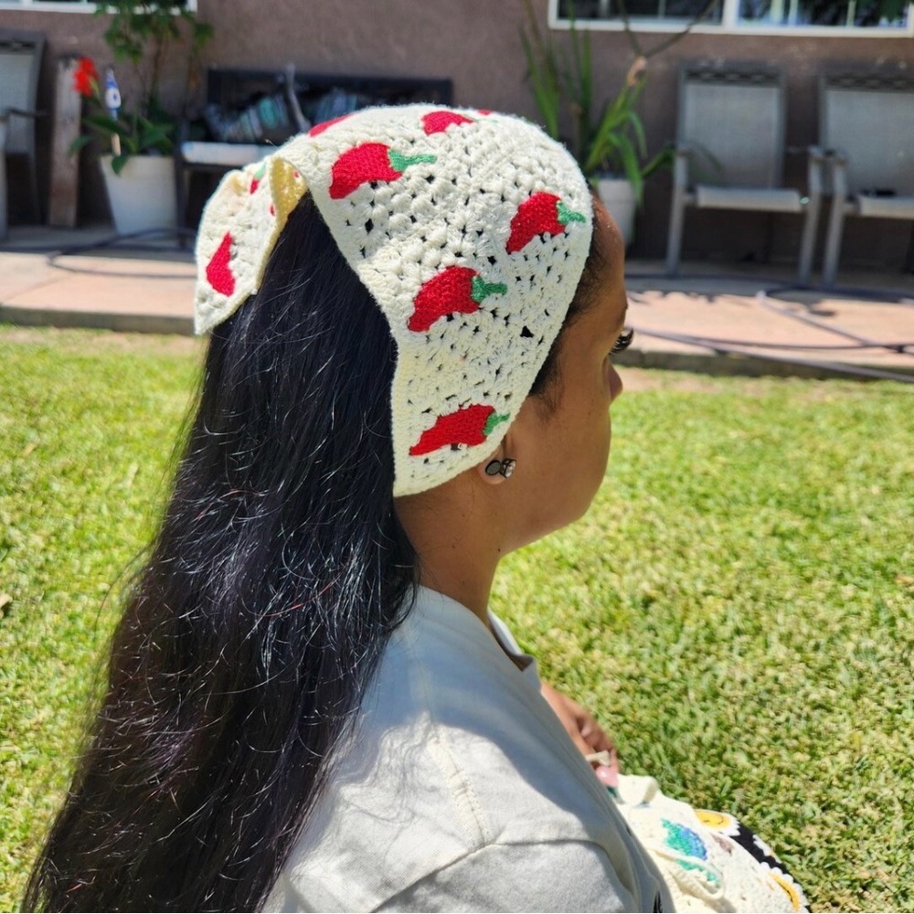 Chili Pepper Crochet Bandana